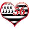 coeur breton 56 - 20x23cm - Autocollant(sticker)