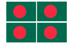 Drapeau Bangladesh - 4 stickers - 9.5 x 6.3 cm - Autocollant(sticker)