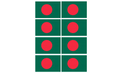 Drapeau Bangladesh - 8 stickers - 9.5 x 6.3 cm - Autocollant(sticker)