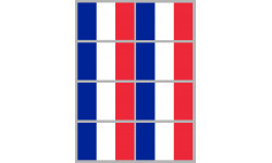 Drapeau France - 8 stickers - 9.5 x 6.3 cm - Autocollant(sticker)