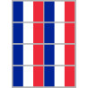 Drapeau France - 8 stickers - 9.5 x 6.3 cm - Sticker/autocollant