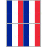 Drapeau France - 8 stickers - 9.5 x 6.3 cm - Autocollant(sticker)