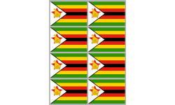 Drapeau Zimbabwe - 8 stickers - 9.5 x 6.3 cm - Autocollant(sticker)