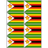 Drapeau Zimbabwe - 8 stickers - 9.5 x 6.3 cm - Sticker/autocollant