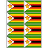 Drapeau Zimbabwe - 8 stickers - 9.5 x 6.3 cm - Autocollant(sticker)