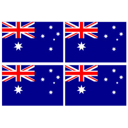 Drapeau Australie - 4 stickers - 9.5 x 6.3 cm - Sticker/autocollant