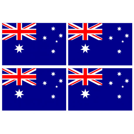 Drapeau Australie - 4 stickers - 9.5 x 6.3 cm - Autocollant(sticker)