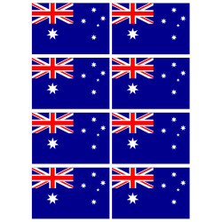 Drapeau Australie - 8 stickers - 9.5 x 6.3 cm - Sticker/autocollant