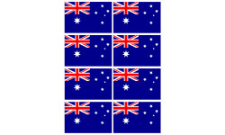 Drapeau Australie - 8 stickers - 9.5 x 6.3 cm - Autocollant(sticker)