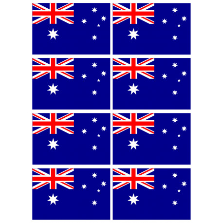 Drapeau Australie - 8 stickers - 9.5 x 6.3 cm - Autocollant(sticker)