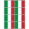 Drapeau Italie - 8 stickers - 9.5 x 6.3 cm - Autocollant(sticker)