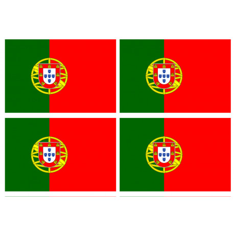 Drapeau Portugal (4 fois 9.5x6.3 cm) - Autocollant(sticker)