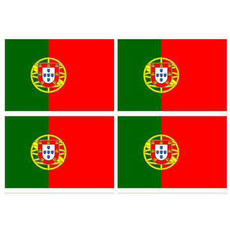 Drapeau Portugal (4 fois 9.5x6.3 cm) - Sticker/autocollant