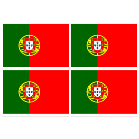 Drapeau Portugal (4 fois 9.5x6.3 cm) - Autocollant(sticker)