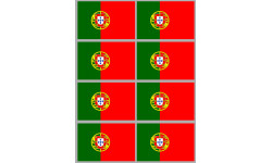 Drapeau Portugal - 8 stickers - 9.5 x 6.3 cm - Autocollant(sticker)