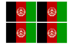 Drapeau Afghanistan - 4 stickers - 9.5 x 6.3 cm - Autocollant(sticker)