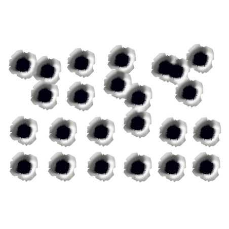 Impact de balles - Kit format 15x10cm - Sticker/autocollant