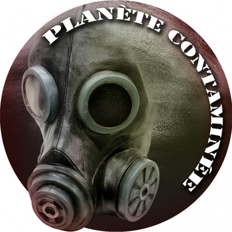 planéte contaminée - 20cm - Autocollant(sticker)