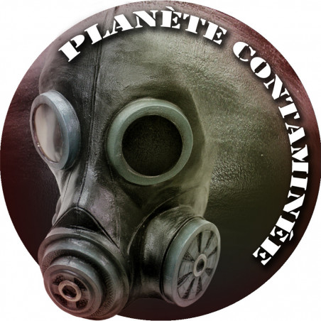 planéte contaminée - 5cm - Autocollant(sticker)