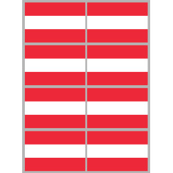 Drapeau Autriche - 8 stickers - 9.5 x 6.3 cm - Sticker/autocollant