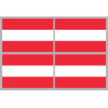 Drapeau Autriche - 4 stickers - 9.5 x 6.3 cm - Sticker/autocollant