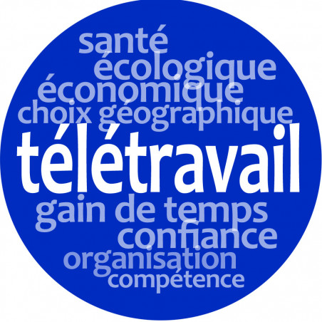 télétravail (20cm) - Autocollant(sticker)