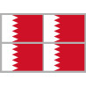 Drapeau Bahrain - 4 stickers - 9.5 x 6.3 cm - Sticker/autocollant