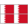 Drapeau Bahrain - 4 stickers - 9.5 x 6.3 cm - Autocollant(sticker)