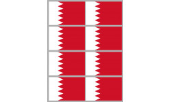 Drapeau Bahrain - 8 stickers - 9.5 x 6.3 cm - Autocollant(sticker)