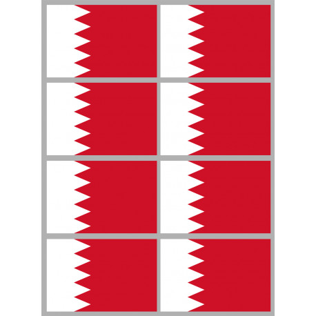 Drapeau Bahrain - 8 stickers - 9.5 x 6.3 cm - Autocollant(sticker)