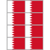 Drapeau Bahrain - 8 stickers - 9.5 x 6.3 cm - Autocollant(sticker)