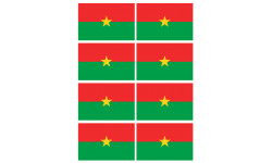 Drapeau Burkina Faso - 8 stickers - 9.5 x 6.3 cm - Autocollant(sticker)