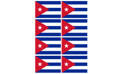 Drapeau Cuba - 8 stickers - 9.5 x 6.3 cm - Autocollant(sticker)