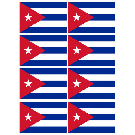 Drapeau Cuba - 8 stickers - 9.5 x 6.3 cm - Autocollant(sticker)