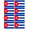 Drapeau Cuba - 8 stickers - 9.5 x 6.3 cm - Autocollant(sticker)