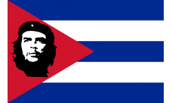 Drapeau Cuba avec le Ché - 19.5 x 13 cm - Autocollant(sticker)