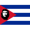 Drapeau Cuba avec le Che - 19.5 x 13 cm - Autocollant(sticker)