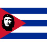 Drapeau Cuba avec le Ché - 19.5 x 13 cm - Autocollant(sticker)