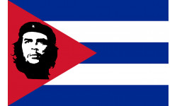 Drapeau Cuba avec le Che - 9.3x6.3 cm - Autocollant(sticker)