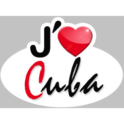 j'aime Cuba - 15x11cm - Sticker/autocollant