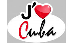  j'aime Cuba - 15x11cm - Autocollant(sticker)