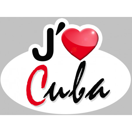  j'aime Cuba - 15x11cm - Autocollant(sticker)