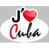  j'aime Cuba - 15x11cm - Autocollant(sticker)