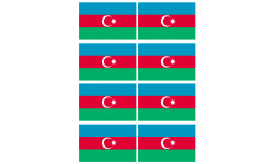 Drapeau Azerbaijan - 8 stickers - 9.5 x 6.3 cm - Autocollant(sticker)