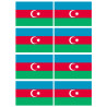 Drapeau Azerbaijan - 8 stickers - 9.5 x 6.3 cm - Sticker/autocollant