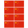 Drapeau Chine - 8 stickers - 9.5 x 6.3 cm - Autocollant(sticker)