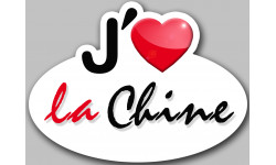 j'aime la Chine - 15x11cm - Autocollant(sticker)