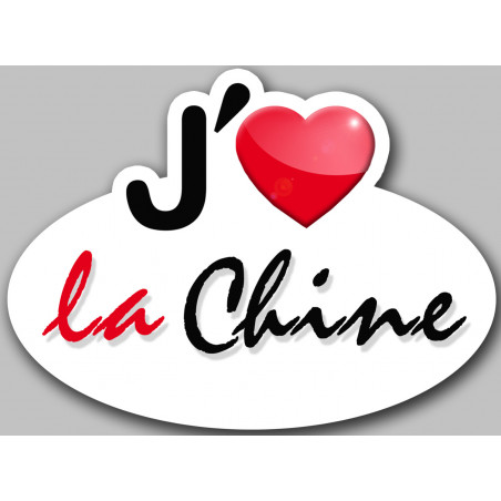 j'aime la Chine - 15x11cm - Autocollant(sticker)