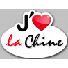 j'aime la Chine - 15x11cm - Autocollant(sticker)