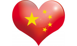 coeur Chinois - 11,5x10 cm - Autocollant(sticker)